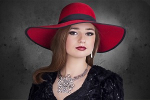 red hat woman